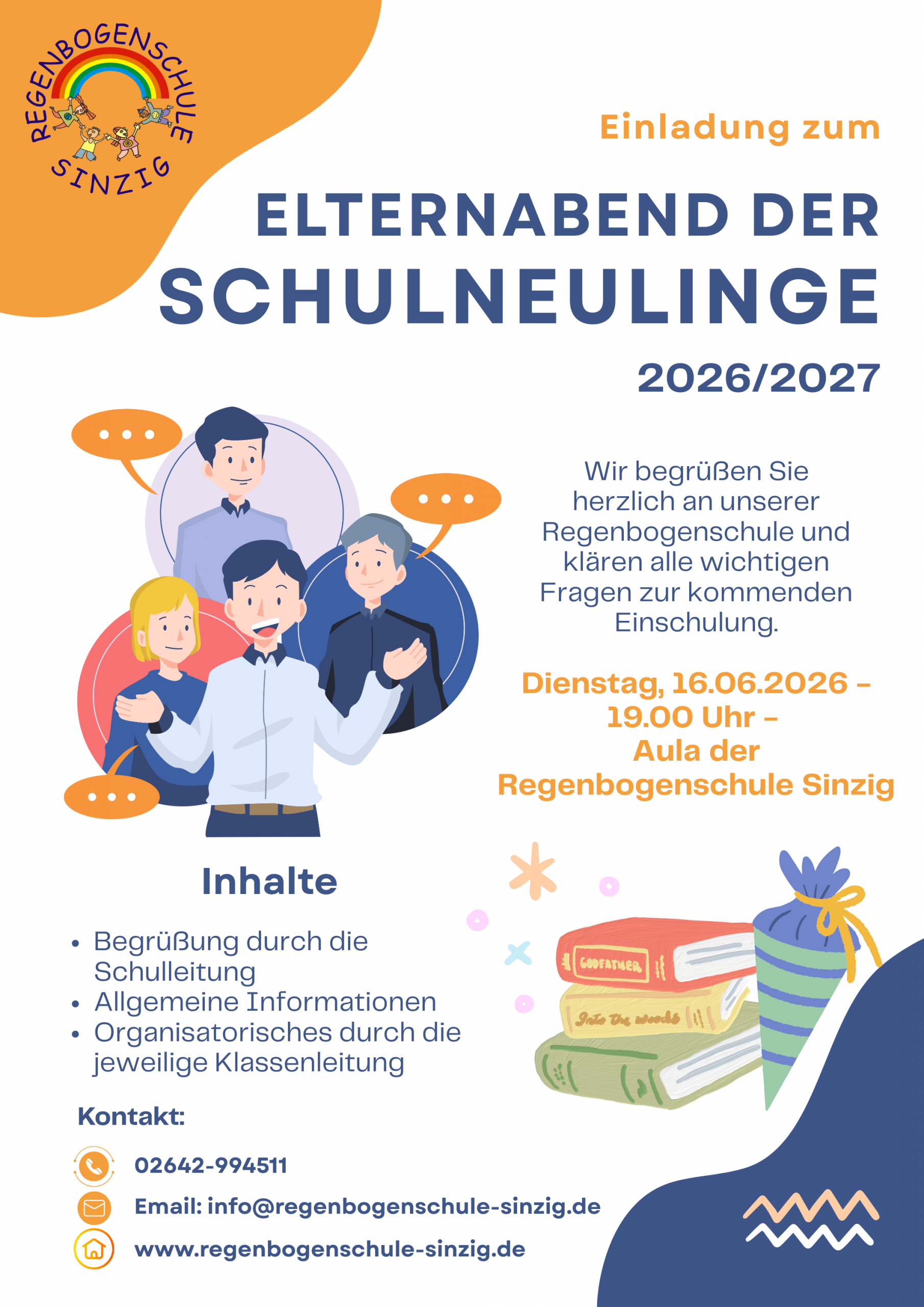 Einladung zum Elternabend der Schulneulinge 26:27