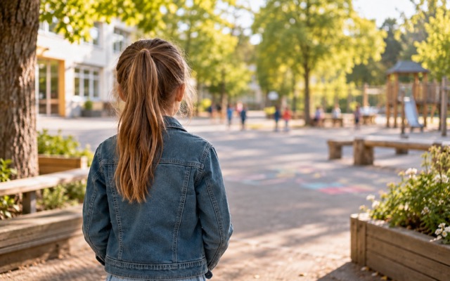 Kinder auf dem Schulhof der Regenbogenschule